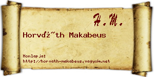 Horváth Makabeus névjegykártya